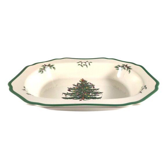 Vintage Spode Christmas Tree Oval 11.5" Dinnerware Vegetable Serving Dish Bowl - Picture 4 of 11